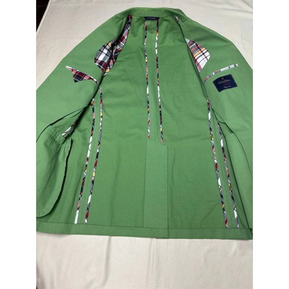 NWT Brooks Brothers 1818 Fitzgerald Green Cotton Sport Coat Blazer Mens 44L